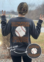Splatter Baseball Full Back Print Custom Sweatshirt (BASEBALL1046-DTF-SS)