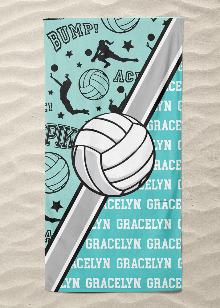 Custom Volleyball Action Cross Beach Towel (BTOWEL1069)