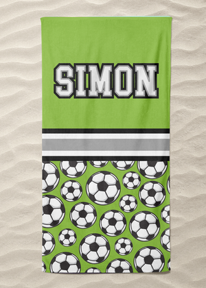 Custom Soccer Split  Beach Towel (BTOWEL1076)