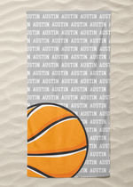 Custom Basketball Name Repeat Beach Towel (BTOWEL1083)