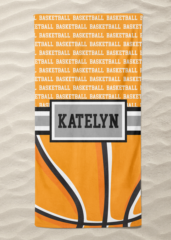 Custom Basketball Zoomed Beach Towel (BTOWEL1086)