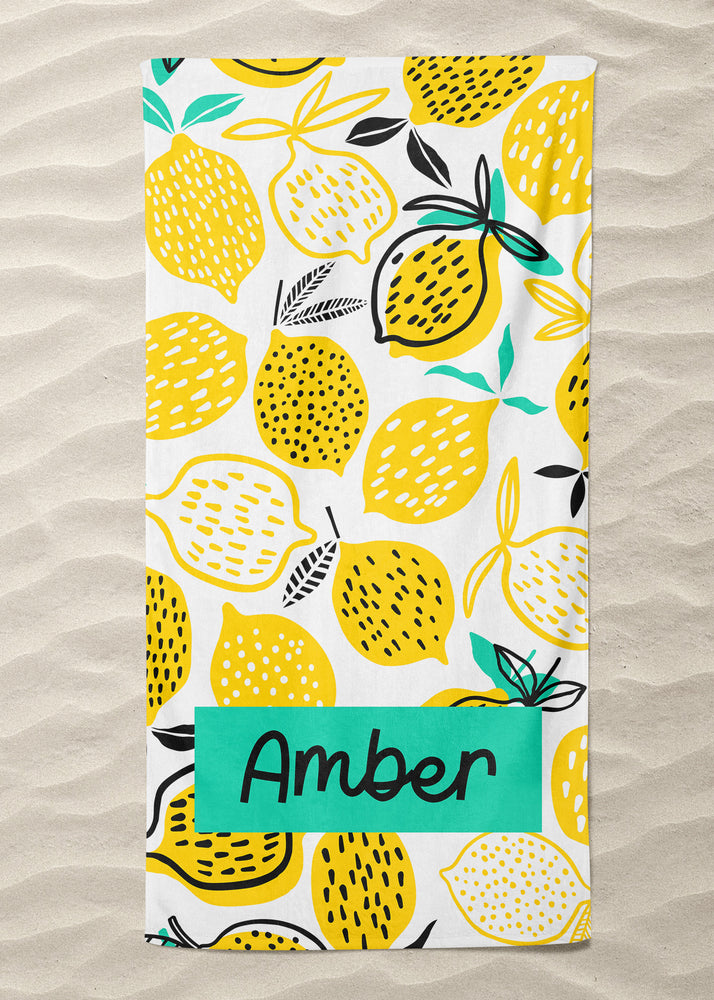 All the Lemons Custom Beach Towel (BTOWEL1101)
