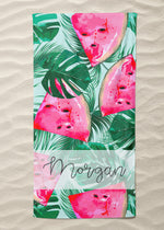 Watercolor Watermelon Custom Beach Towel (BTOWEL1102)