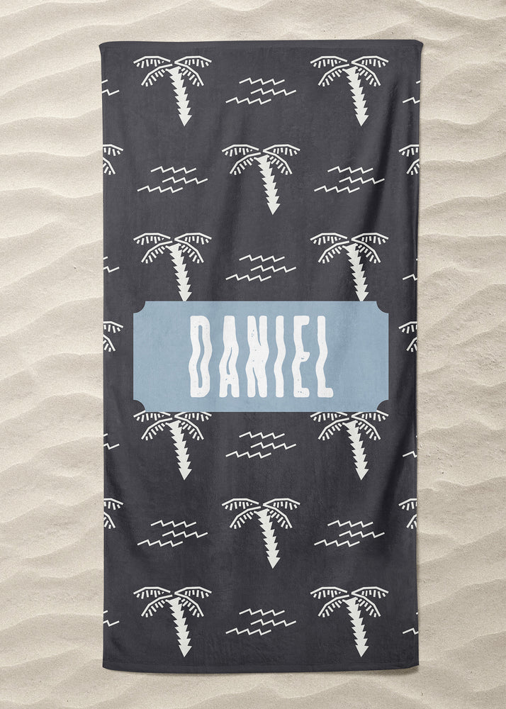 Wavy Palms Custom Beach Towel (BTOWEL1105)