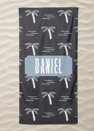 Wavy Palms Custom Beach Towel (BTOWEL1105)