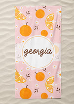 Oranges and Daisies Custom Beach Towel (BTOWEL1111)