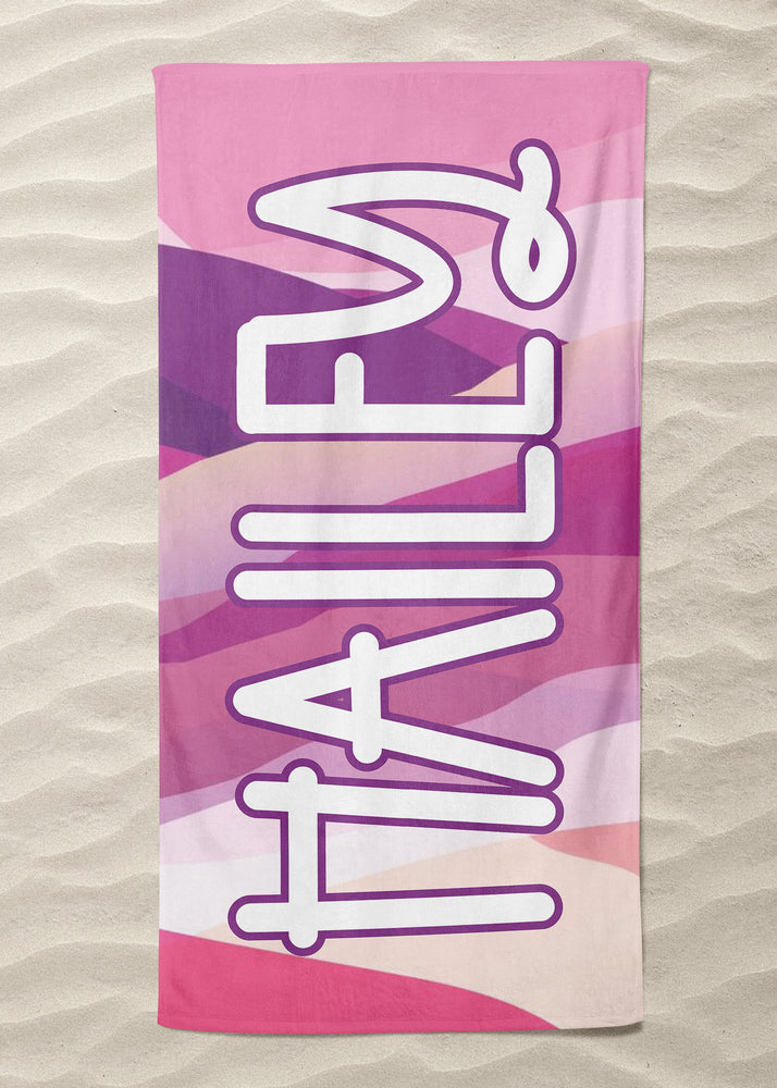 Purple Waves Custom Beach Towel (BTOWEL1118)