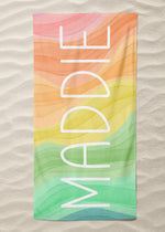 Rainbow Waves Custom Beach Towel (BTOWEL1119)