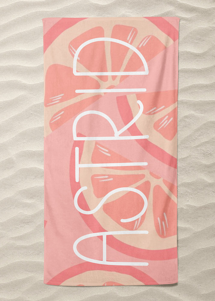 Pink Grapefruits Custom Beach Towel (BTOWEL1120)