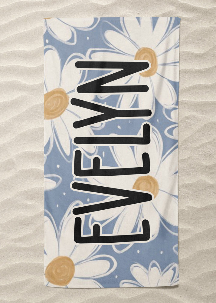 Blue Daisies Custom Beach Towel (BTOWEL1121)