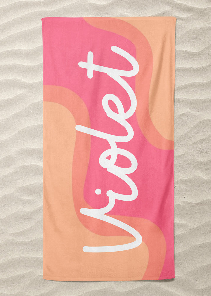 Sherbet Waves Custom Beach Towel (BTOWEL1125)