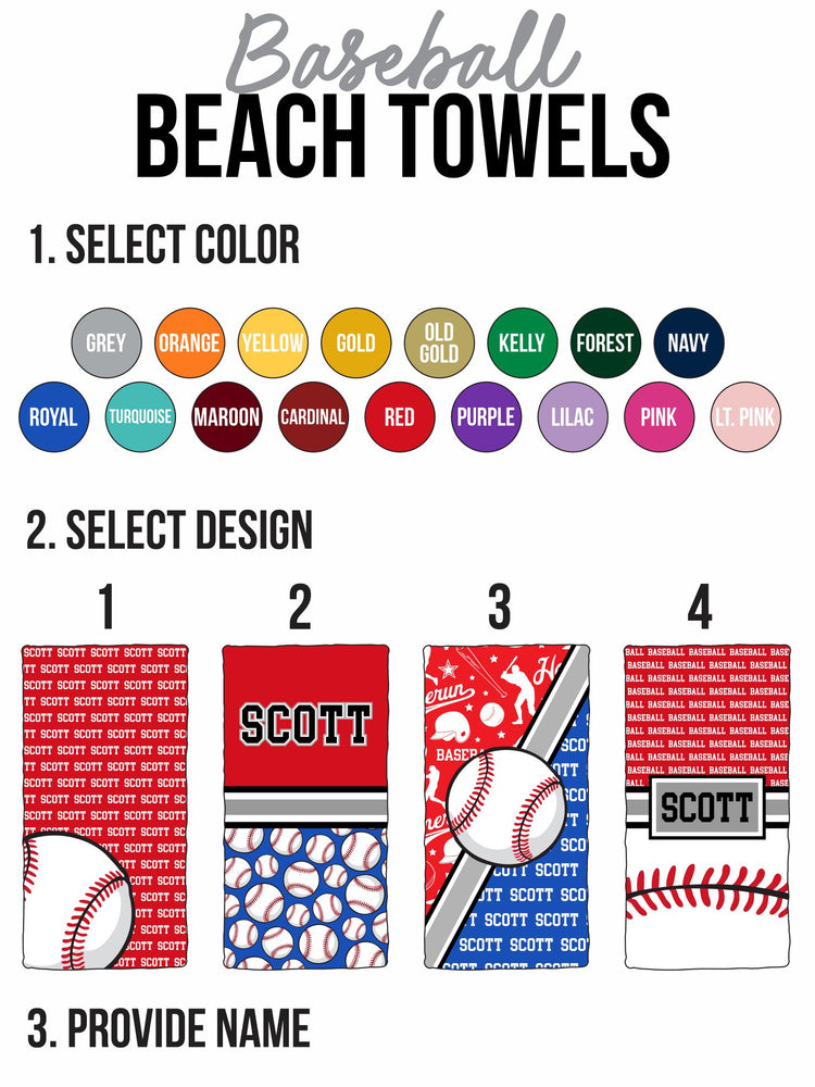 Custom Baseball Split Beach Towel (BTOWEL1072)