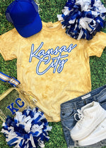 Kansas City Outline Script Tee Shirt (KCBB1034-DTF-GOLD)