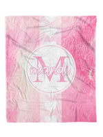 Pink Ocean Hearts Custom Minky Blanket (MINKY1283)
