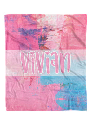Pink Paint Custom Minky Blanket (MINKY1285)