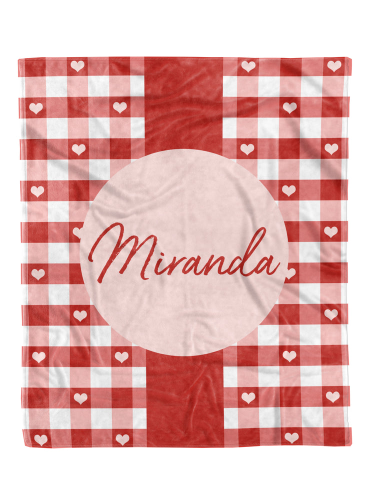Valentine Gingham Custom Minky Blanket (MINKY1291)