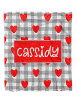 Plaid Hearts Custom Minky Blanket (MINKY1292)