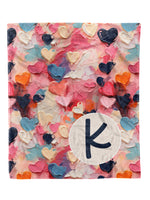 Thick Painted Hearts Custom Minky Blanket (MINKY1301)