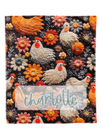 Spring Chickens Custom Minky Blanket (MINKY1310)
