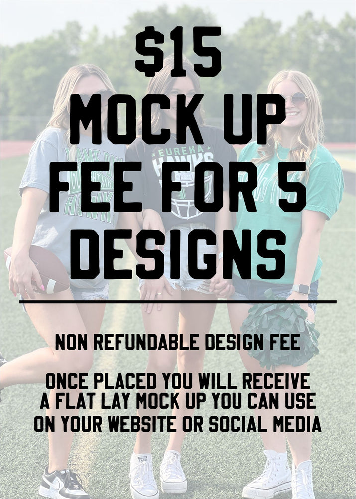 Mock Up Fee for 5 Designs