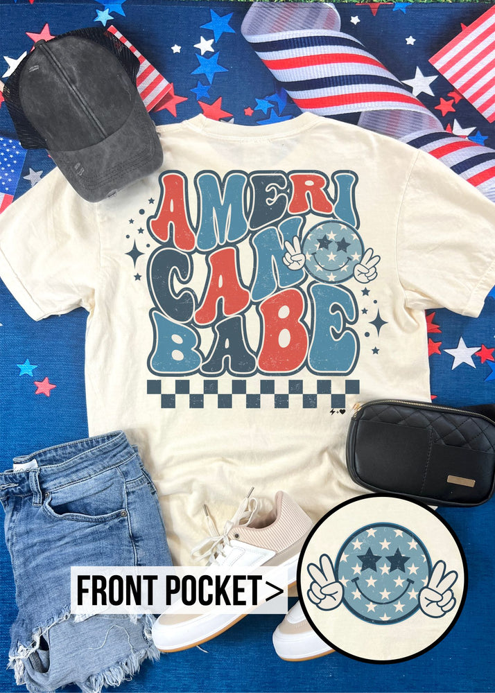 American Babe Graphic Pocket Tee (USA1018-DTG-PTEE)