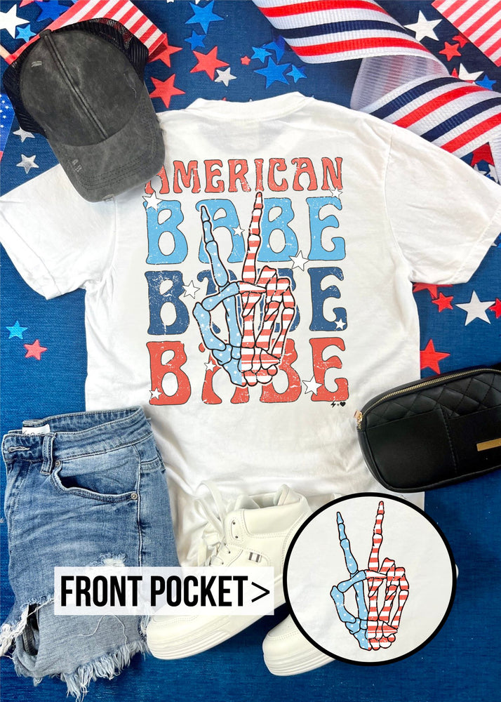 American Babe Pocket Tee (USA1020-DTG-PTEE)
