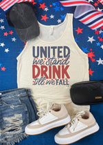 United we Stand Drink till we Fall Graphic Tank (USA1022-DTG-TANK)
