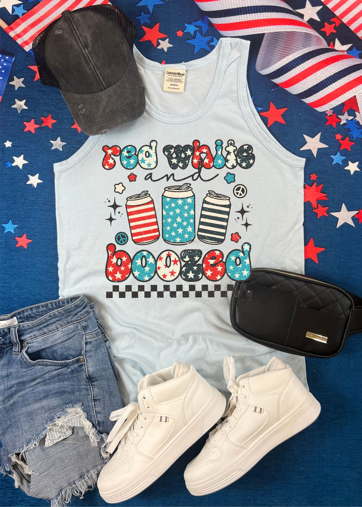 Red White and Boozed Graphic Tank (USA1023-DTG-TANK)
