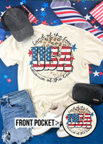 Land of the Free Graphic Pocket Tee (USA1027-DTG-PTEE)