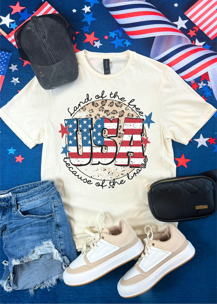 Land of the Free Graphic Tee (USA1027-DTG-TEE)