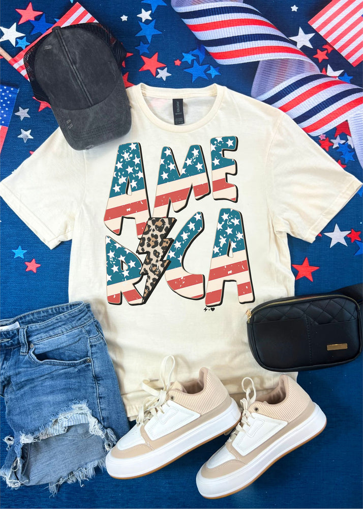 Leopard Flag America Graphic Tee (USA1040-DTG-TEE)