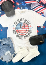 My Heart beats Red White and Blue Graphic Tee (USA1043-DTG-TEE)