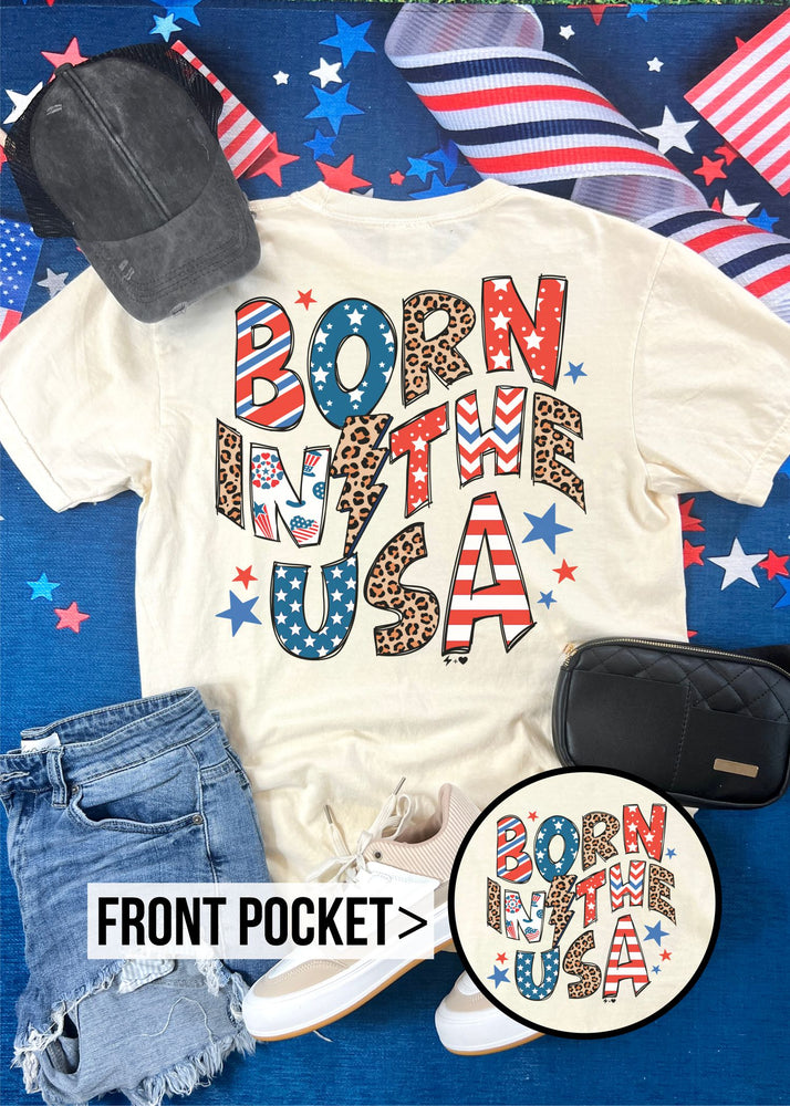 Born in the USA Graphic Pocket Tee (USA1046-DTG-PTEE)