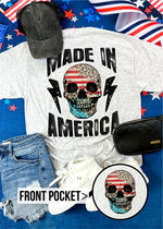 Made in America Skull Graphic Pocket Tee (USA1055-DTG-PTEE)