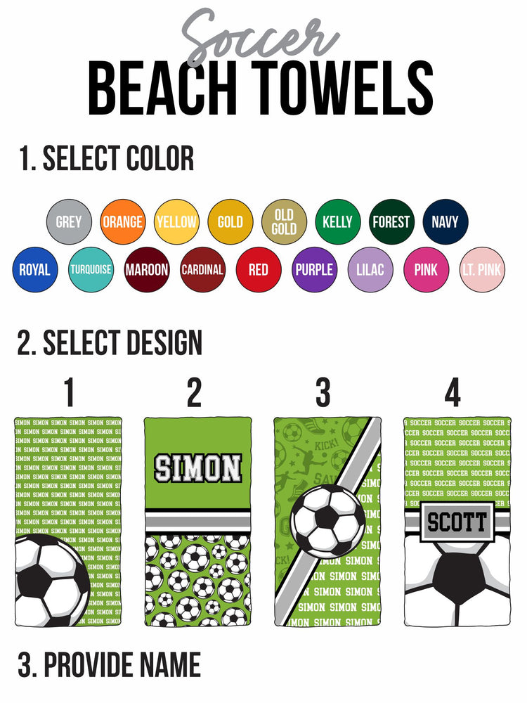 Custom Soccer Split  Beach Towel (BTOWEL1076)