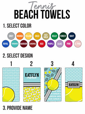 Custom Tennis Zoomed Beach Towel (BTOWEL1082)