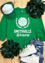 Wreath Volleyball Custom Sweatshirt (VBALL1013-DTF-SS)