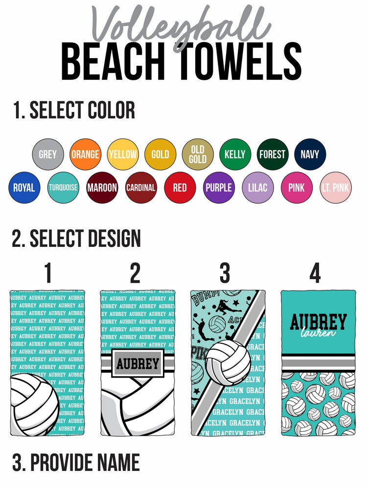 Custom Volleyball Action Cross Beach Towel (BTOWEL1069)