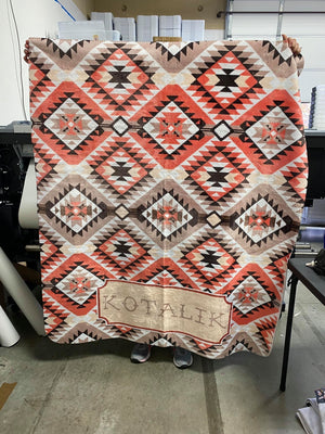 Coral Damsk Custom Minky Blanket (MINKY1061)