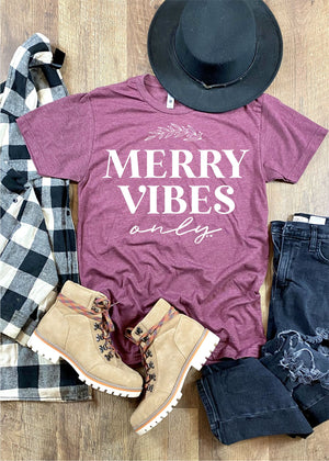 Merry Vibes Only Christmas Tee (XMAS1028-SPT-TEE)