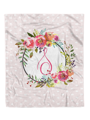 Floral Circle Custom Minky Blanket (MINKY1001)