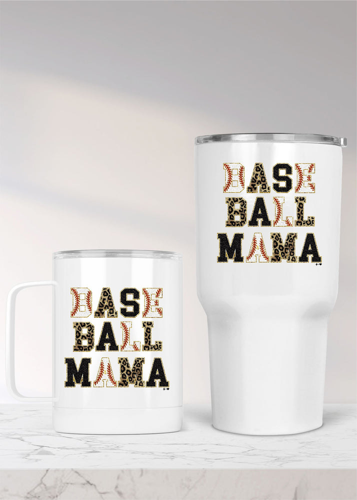 Faux Baseball Mama Patch Metal Drinkware (BBALLDW1006)