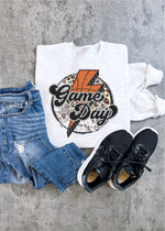 Basketball Retro Bolt Game Day Sweatshirt (BSKTBALL1010-DTG-SS)