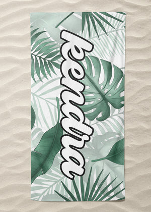 Palm Leaves Custom Beach Towel (BTOWEL1011)