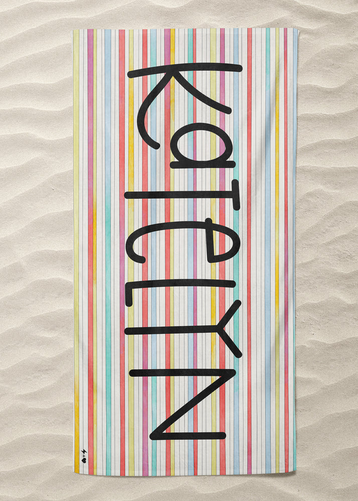 Painted Stripes Custom Beach Towel (BTOWEL1015)