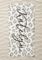 Neutral Leopard Custom Beach Towel (BTOWEL1016)