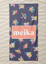 Neon Floral Custom Beach Towel (BTOWEL1029)