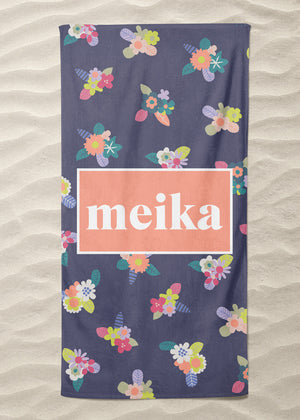 
            
                Load image into Gallery viewer, Neon Floral Custom Beach Towel (BTOWEL1029)
            
        