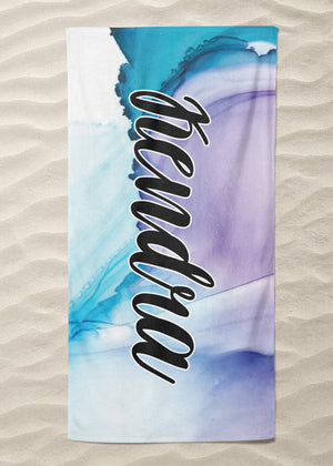 
            
                Load image into Gallery viewer, Blue Watercolor Custom Beach Towel (BTOWEL1032)
            
        