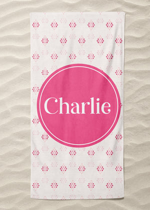 Pretty in Pink Custom Beach Towel (BTOWEL1034)